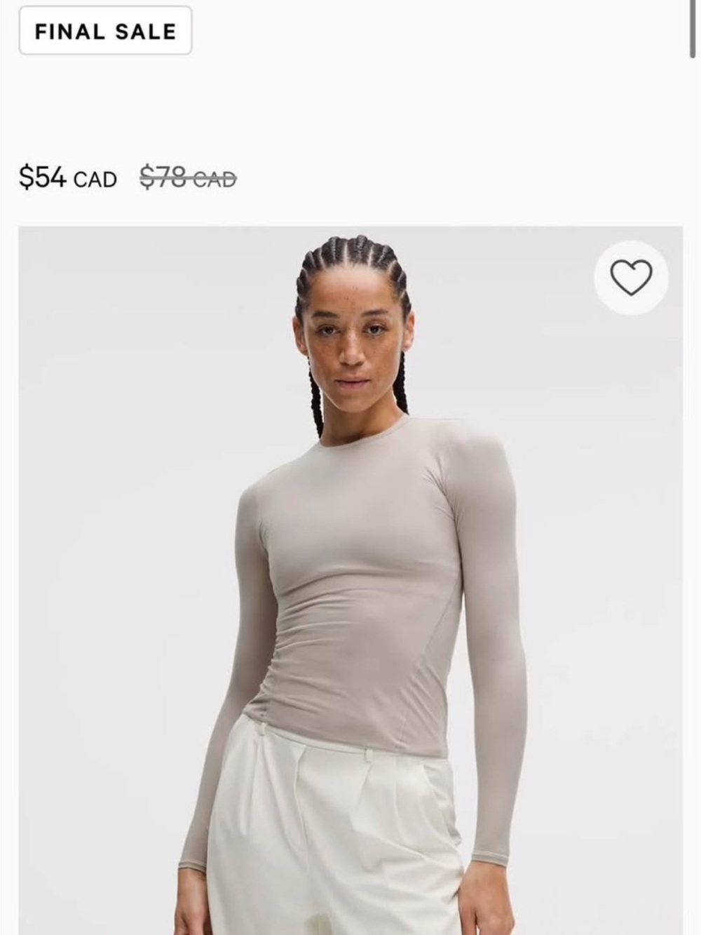 lululemon athletica Wundermost Long-Sleeve Crew Neck Top in Light Taupe
